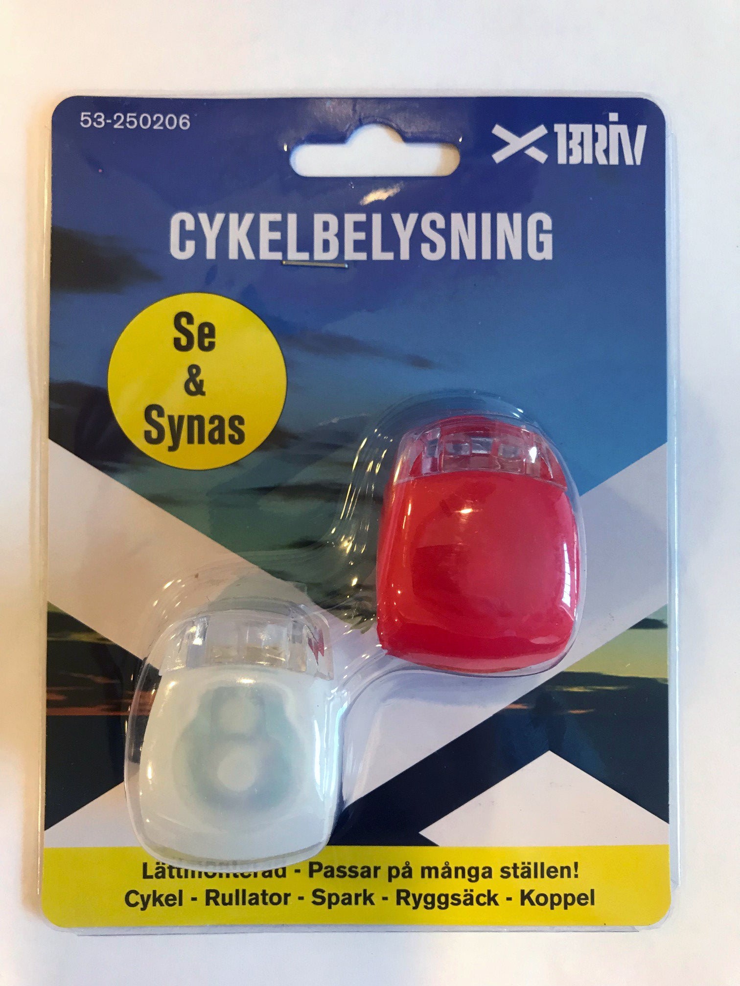 Briv Bikeset Cykellampa LED fram och bak Silicon