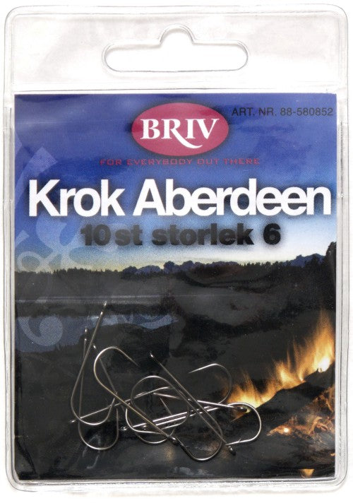 Fiskekrok Aberdeen storlek 6 10-pack, 1/20/1000